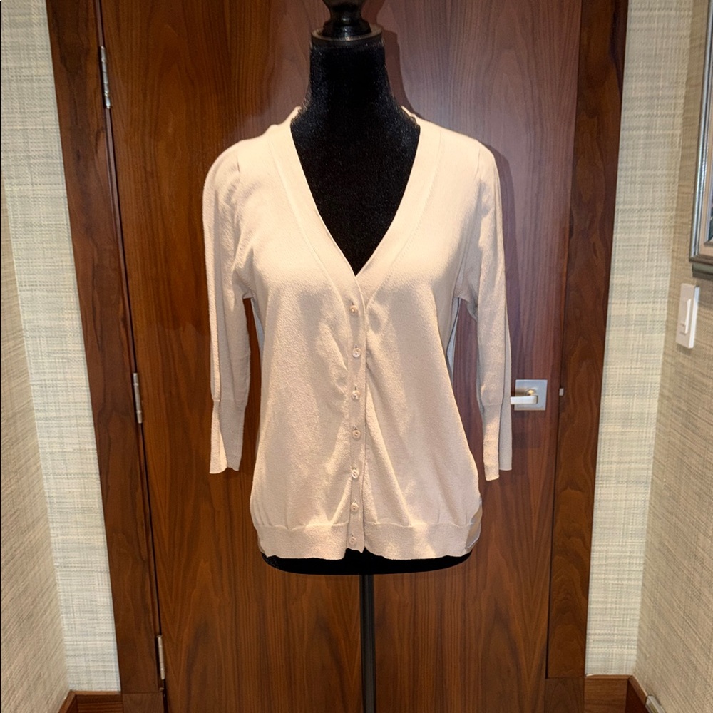 Adolfo Dominguez Cream V-Neck Sweater